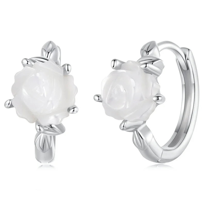Hot Sale 925 Sterling Silver Exquisite Holly Stud Earrings Zircon for Engagement Wedding Fine Jewelry for Women Holiday Gift
