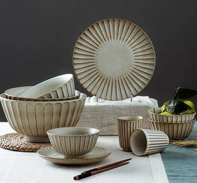 Hot Selling Large Simple Ceramic Plate Soup Bowl Sustainable Porcelain Dinnerware Set for Table Use