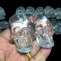 Hand Carved Gemstone Healing Stones Folk Crafts Clear Quartz Crystal Skulls Pendant