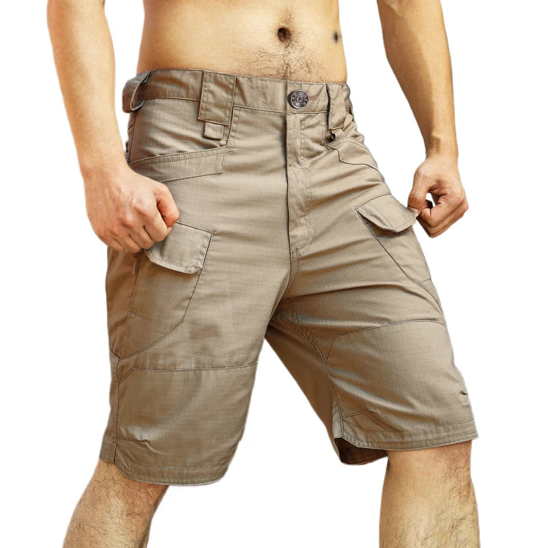 Men's Waterproof Anti Tearing Ribtop Tactical Short Pants for Summer Hiking Hunting Multi Pockets Safari Cargo Pant Trousers