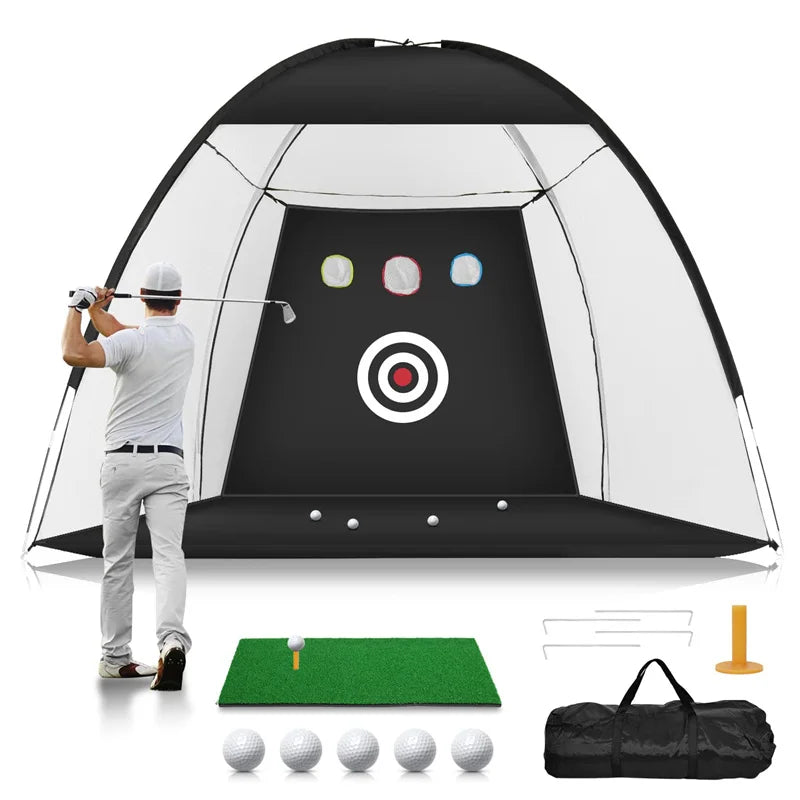 Portable Golf Hitting Practice Nets Golf Target Chipping Practice Net Golf Driving Nets with Target Cloth