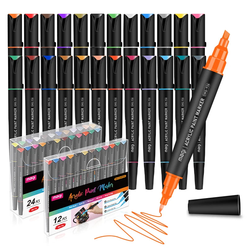 OEM Acrylic Paint Marker Colored Non-toxic Waterproof Permanent Acrylic Marker Pens for DIY Craft Painting for All Surfaces
