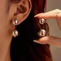 Personalized Jewelry 18k Gold Stainless Steel Two Tone Mixed Color Steel Ball Earrings Women