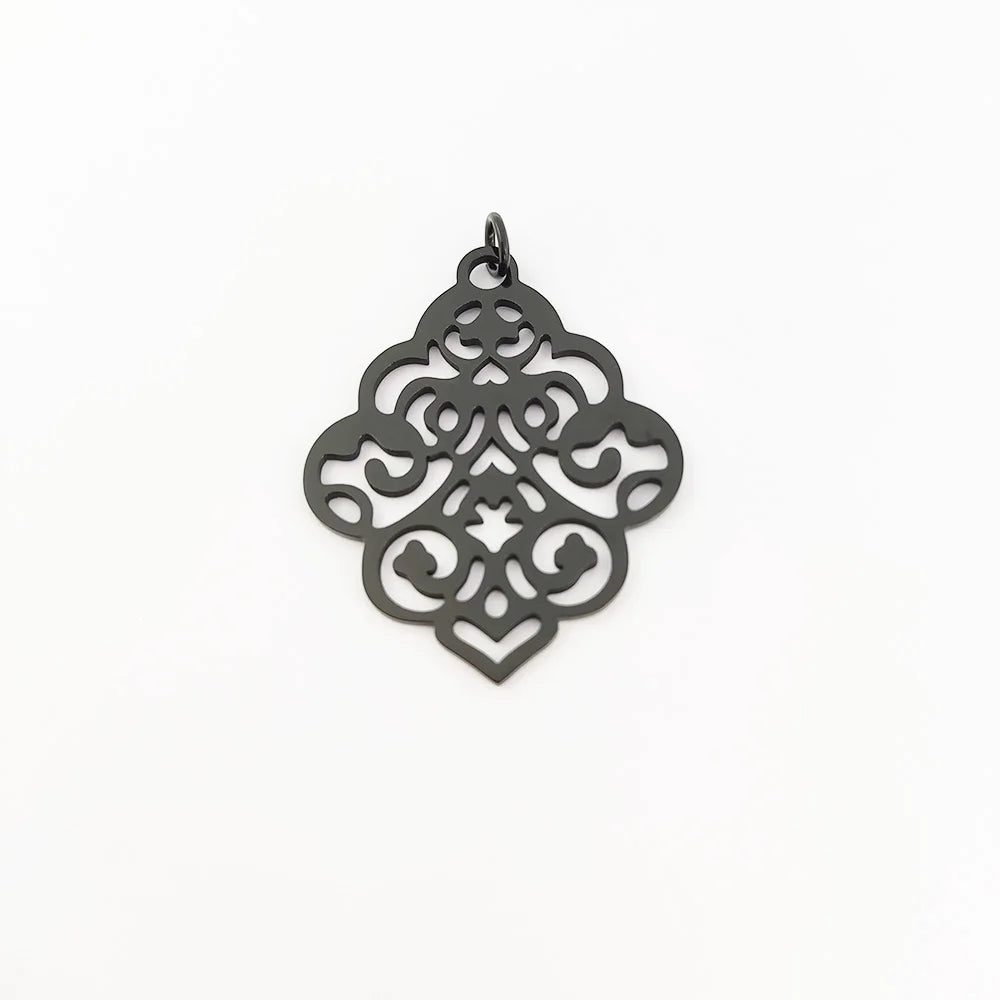 Auspicious Flower Pendants for Jewelry Making Stainless Steel Jewelry Charm Bracelets for Women