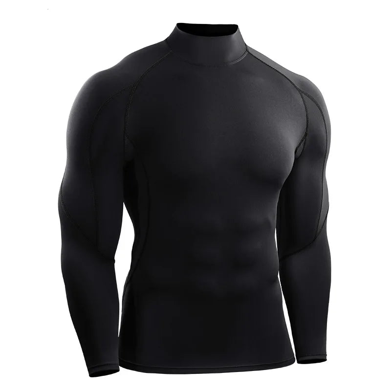 Custom Breathable Windproof Autumn Winter Thermal Dry Quick Dry Base Layer Sports Running Activewear Mens Long Sleeve