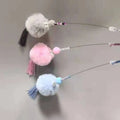 China Factory Wholesale Interactive Cat Play Toy Custom Colorful Plastic Wire Teaser with Fairy Tassel Hair Ball Pet Supplies