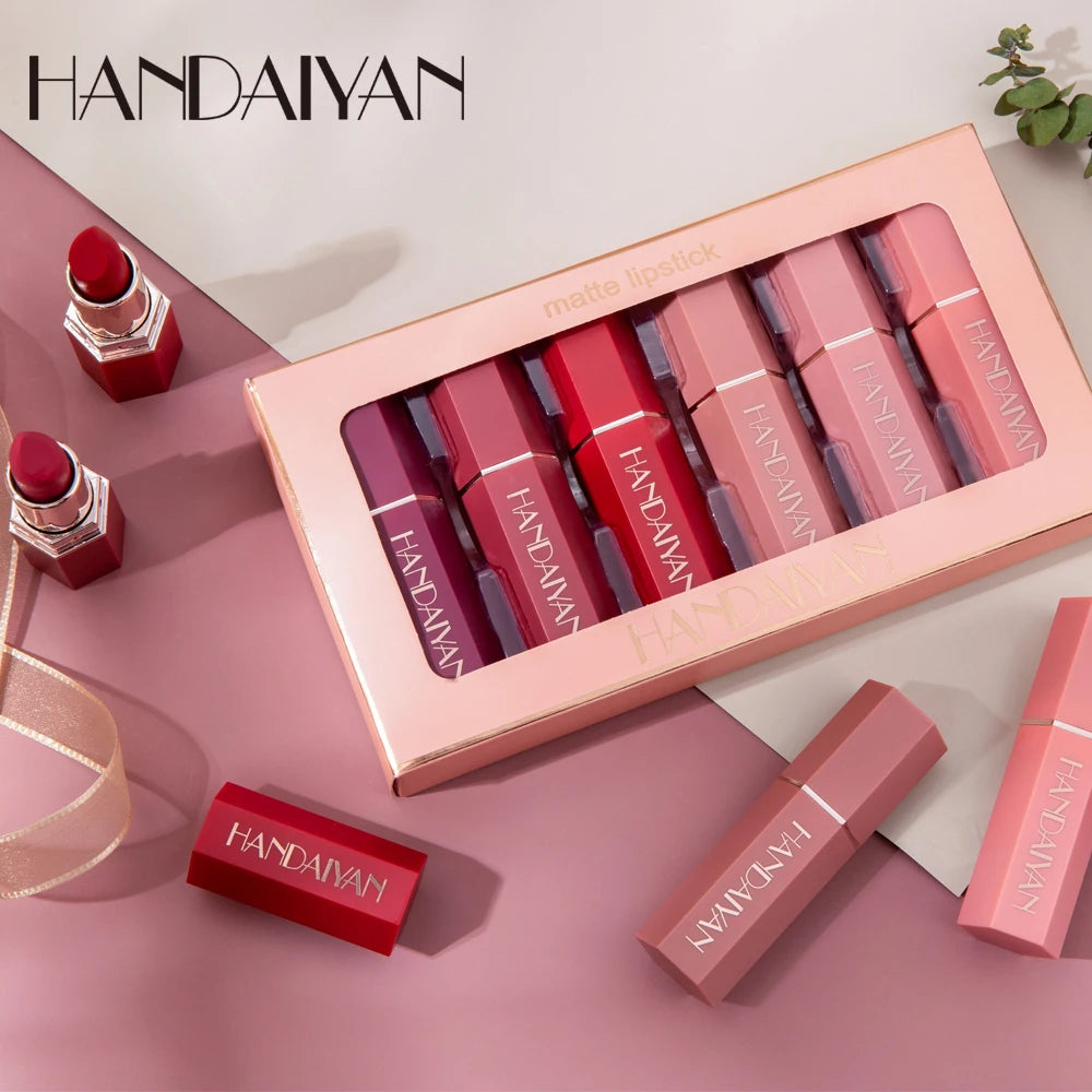 Cheap Price Fashion Wholesale New Brand Handaiyan 6 Colors/set Matte Lipstick Set