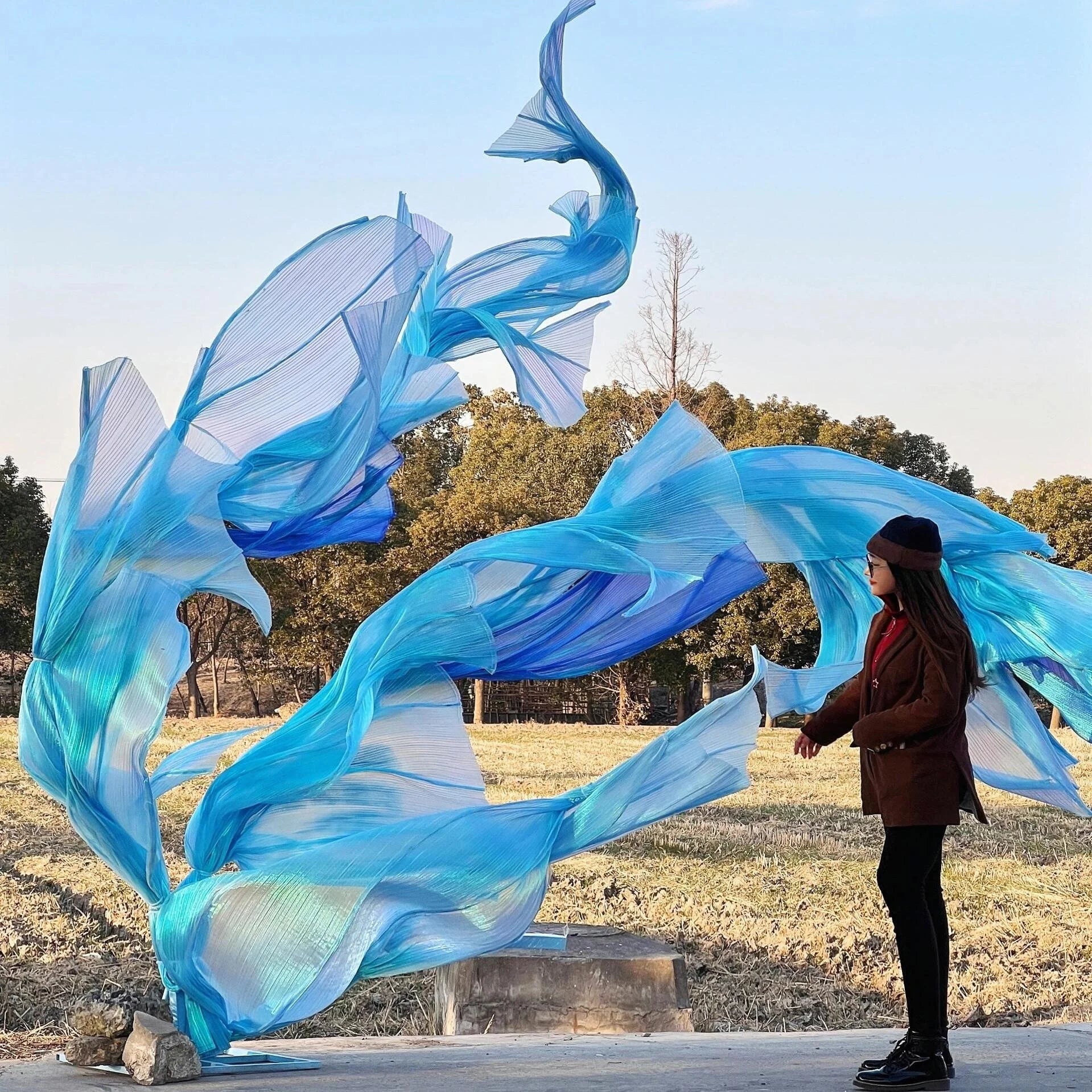 D90 High-Grade Large-Scale Art  Installation Bright Yarn Pendant Pendant Commercial Art Stage Background Wall Decoration
