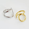 Rainbowking 925 Sterling Silver Double-line Ring Geometric Minimalist Irregular Glue Design Feeling Ins Fine Jewelry Rings