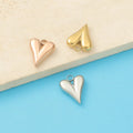 European American Popular Children's Diy Jewelry Accessories Stainless Steel 18K Gold Plated Trendy Peach Heart Glossy