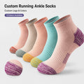 OEM Promotional High Quality Cotton Sports Socks Ankle Length Fashion Terry Padded Quarter Running Socks Custom Logo MegaBDM