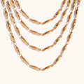 Ding Ran New Arrival Men's Stainless Steel Jewelry Handmade Bead Chain Necklace Bracelet Vintage PVD Gold Plated Accessories