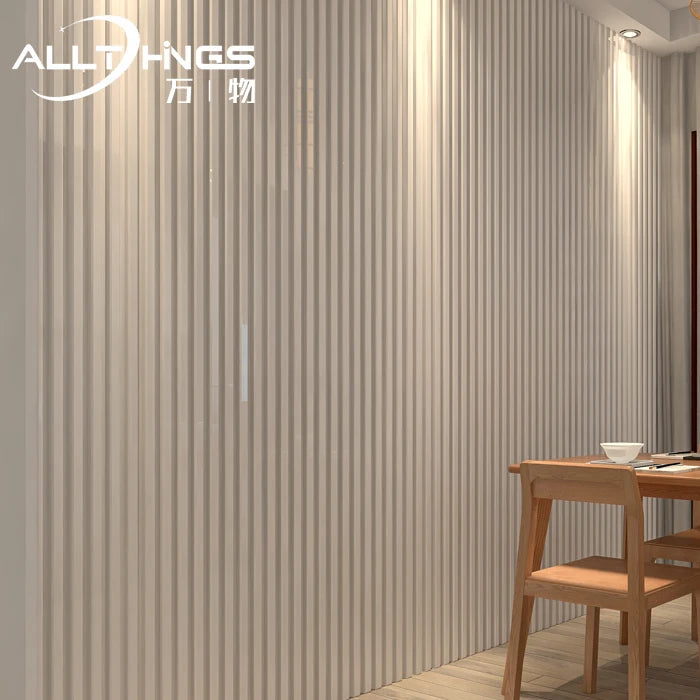 Made China Wood Plastic Fluted Wall Panel Wpc Pure Milky White Great Wall Board