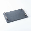 Natural Slate Stone Tray Light Fruit Tray Decoration Rectangular Slate Tray With Handles Slate Plate Round Cheese Board