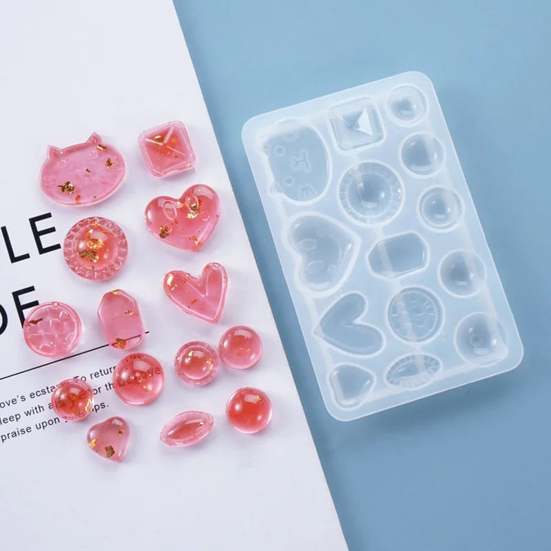 DIY Heart Round Earring Pendant Mold Cute Earring Beads Mold
