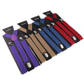 Mens Adult Womens Unisex Clip-on Suspenders Elastic Y-Shape Adjustable Braces 2.5cm Width Candy Color