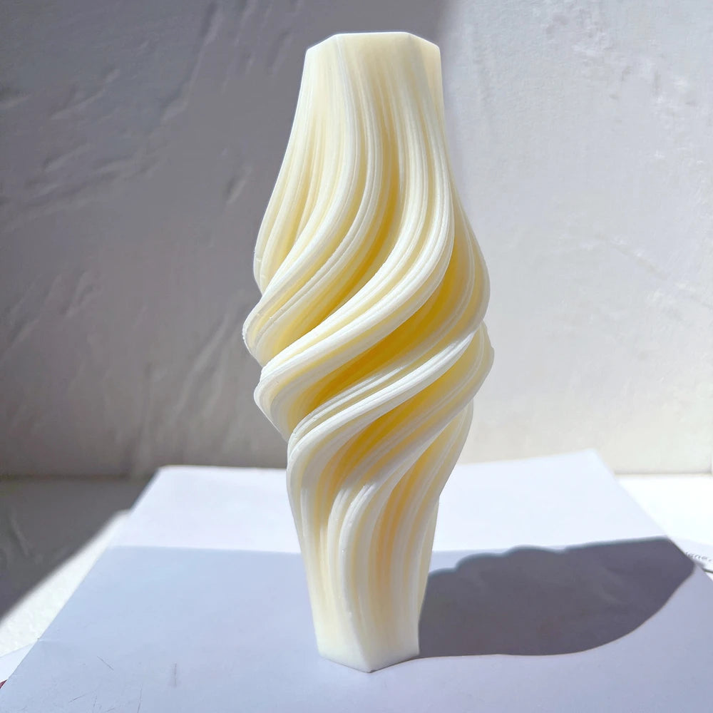 Wave Twirl Taper Spiral Silicone Mould Geometric Abstract Decorative Wavy Soy Wax Mold Pillar Swirl Candle Molds
