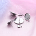 Women DIY Earring Jewelry Accessories Round Flat Solid Stainless Steel Round Butterfly Ear Backs Stopper Earring Back with Loop