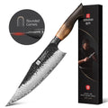 XINZUO New Damascus Steel Chef Knife Custom White Oak Burnt Wood Handle Sharp Kitchen Knives Outdoor Design