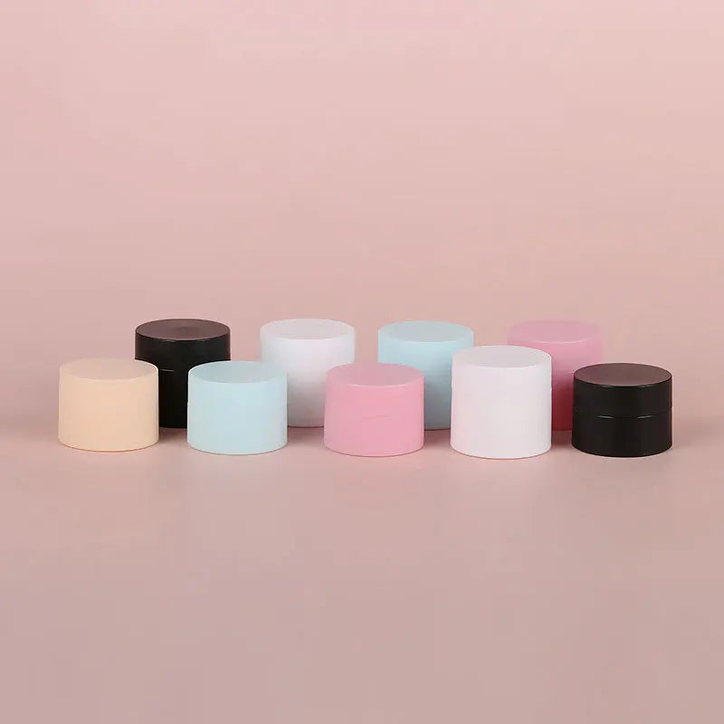 Small PP Cream Jar 5g 10g 20g 30g 50g Empty Plastic in Black White Blue Pink Yellow for Face and Eye Creams