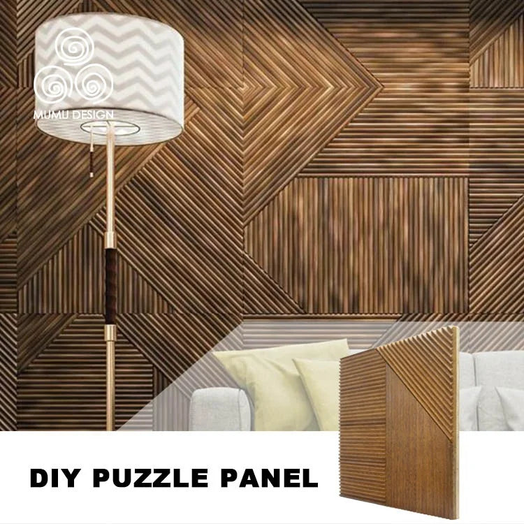 MUMU 3D Carved Comfortable Luxury Sense of Design Gloss Home Decor Interior Wooden Cladding Wall Panel