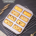 CHEFMADE WK9838 Japanese Style Bakeware 8 Cup  Non-stick Cake Mold Mould Rectangle Financier Cake Pan for Oven Baking