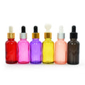 Color Printer Round 30ml Matte Black Glass Dropper Bottle With Rubber Dropper Cap Packaging Box for Essential Oil