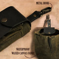 Leather Belt Bag Waterproof Waxed Canvas Foraging Pouch Outdoor Camping Hiking Mushroom Bags