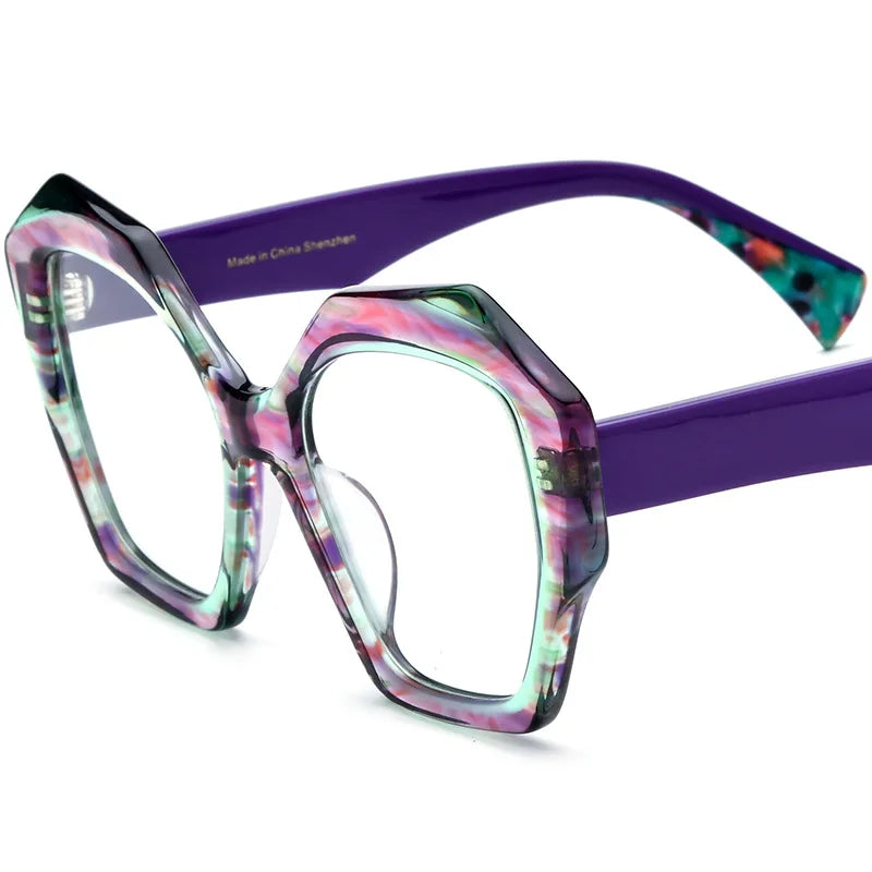 2026 Multicolor Glasses Frame Women High Quality Fashion Big Cat Eye Eyeglasses Retro Optical Spectacles