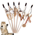 Eco-friendly Funny Feather Pet Cat Toys Cat Teaser Pet Toys Stick Colorful Fairy Stick Interactive Teaser Indoor Feather Cat Toy
