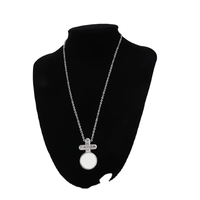 20% OFF DIY Custom Photo Necklace Souvenir Gift Heat Transfer Diamond Necklace