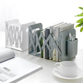 Adjustable ABS Plastic Bookends with Pen Holder Non-Slip Folding Storage Racks for Office/School/Home/Library Use