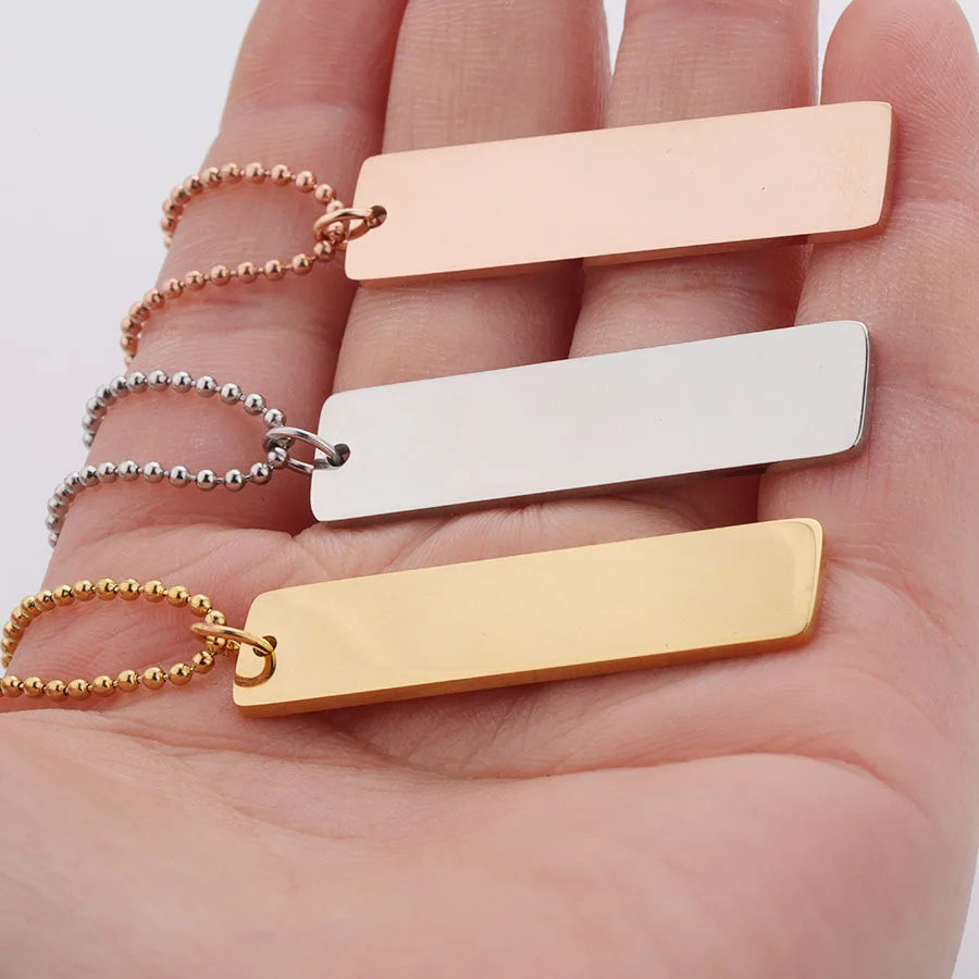 DIY Personality Lettering Tag Pendant Necklace Custom Chain Long Necklace Minimalistic Charm Necklace