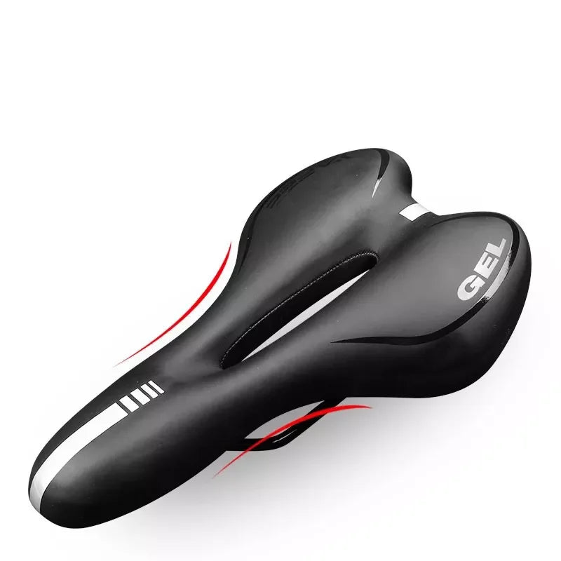 New Image Road Bike Saddle Silicone Skidproof Bicycle Seats Hollow Soft PU Leather with Hollow Design for Bike