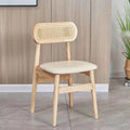 Scandinavian Medieval Style Minimalist Cafe Real Rattan Woven Solid Wood Designer Chair