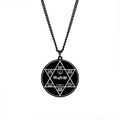 Black Color Archangel Michael Guardian Angel Haniel Haamiah Lezalel Umabel Daniel Jeliel Mihael Stainless Steel Pendant Necklace