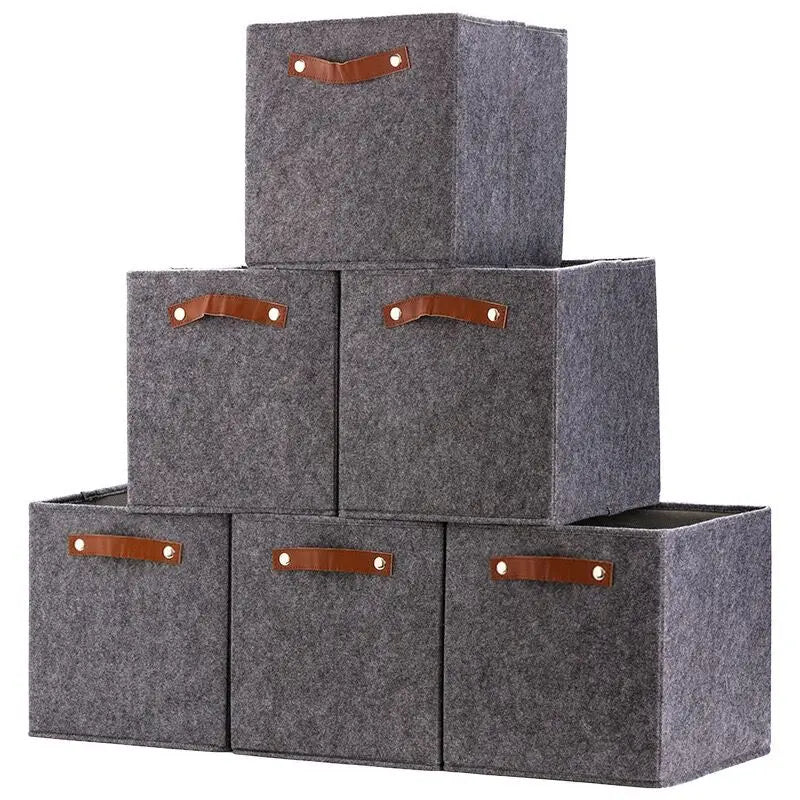 Felt Holders Boxes Kids Toy Laundry Storage Box Organizer Felt Storage Woven Basket
