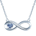 Infinity Love Heart Crystal Necklaces for Women Girls 925 Sterling Silver Pendant with Cubic Zirconia