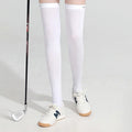 Wholesale White Thin Sports Compression Stockings Women Nylon Tennis Golf Knee High Long Socks