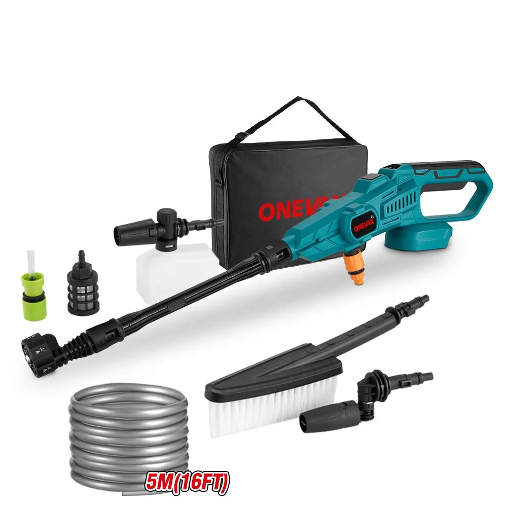 ONEVAN 200Bar 3500W 3Gears Brushless Battery-Powered Electric High Pressure Washer 5m Hose Cordless Car Washing Gun Water Gun