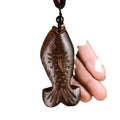 Factory Outlet Tibetan Ethnic Ancient Jewelry Lucky Fish Plant Wooden Pendant Trendy Necklace Long Necklace for Women