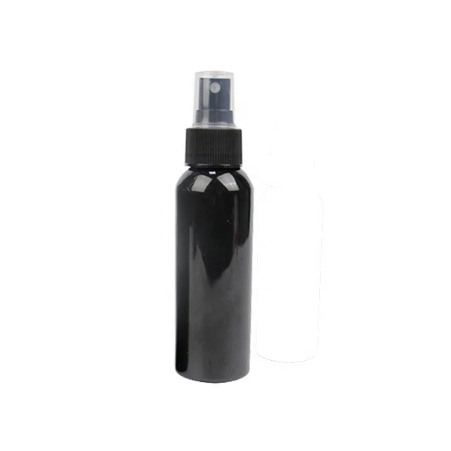 Black Plastic PET Fine Mist Spray Bottles for Cosmetics Facial Cleanser Hair Spray 50ml 60ml 100ml 250ml Volumes Screen Printing