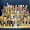 Hot Selling Nature Crystal Gold Healer Point Healing Crystal Yellow Fire Quartz Point for Sell