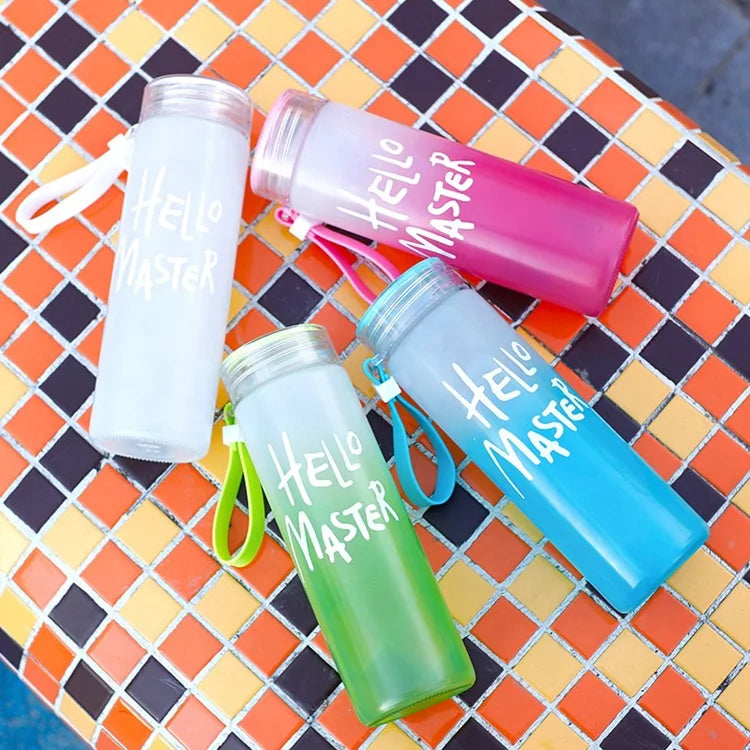 Factory Wholesale Colorful Frosted Glass Drinkware Cheap Camp Water Bottles