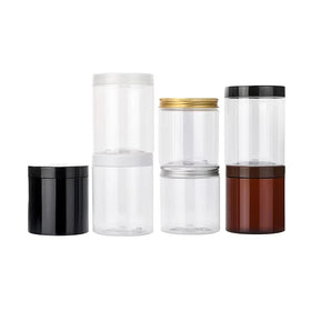 Wholesale Black clear Tops Plastic Jars with Lids 32 oz