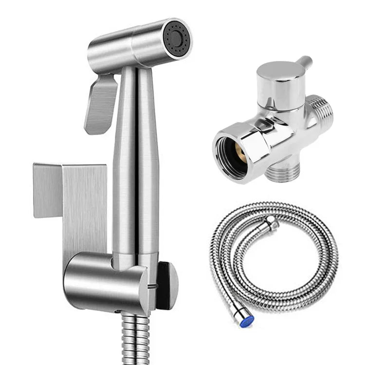 Stainless Steel Bathroom Handheld Bidet Sprayer Complete Hand Sprayer Set with Adapter