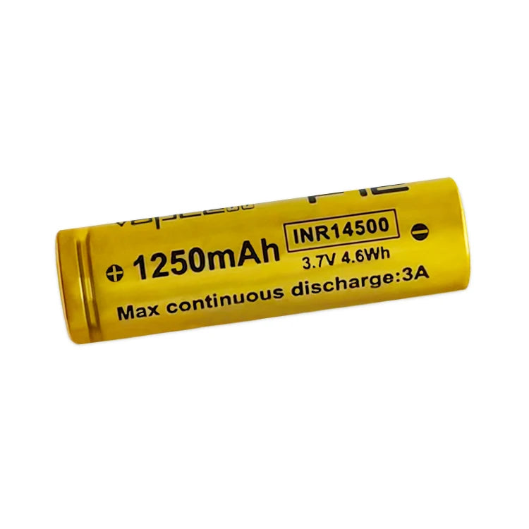 Vapcell INR 3.7v 14500 1250mah 3A Rechargeable Lithium Battery Cell for Led Flashlight