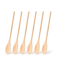Personalized Engraving Logo Wood Gift Spoon Mixing Stirring Tasting Long Handle Oval 12 Inch Beech Wooden Spoons for Cooking