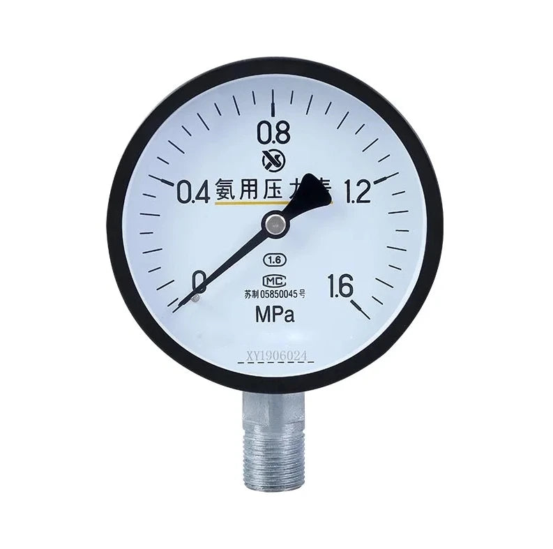 New YA150 Ammonia Pressure Gauge Measuring Range -0.1~6MPa Pressure Gauge for Ammonia Diameter 150mm M20*1.5 Thread