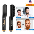 Men's Grooming Beard Straightener Brush 3 in 1 Curler Mini Men Beard Care Short Hair Straightener Comb